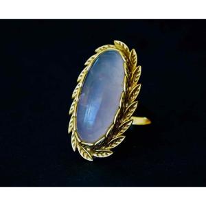 Beautiful Vintage Gold Ring With Rose Quartz