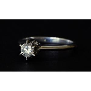 Bague en or blanc Solitaire Diamant 0,3 Carats