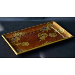 Japan : Beautiful Tray In Japanese Gold Lacquer