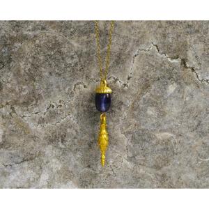 Roman Sapphire Pearl Pendant And Etruscan Gold Pendant