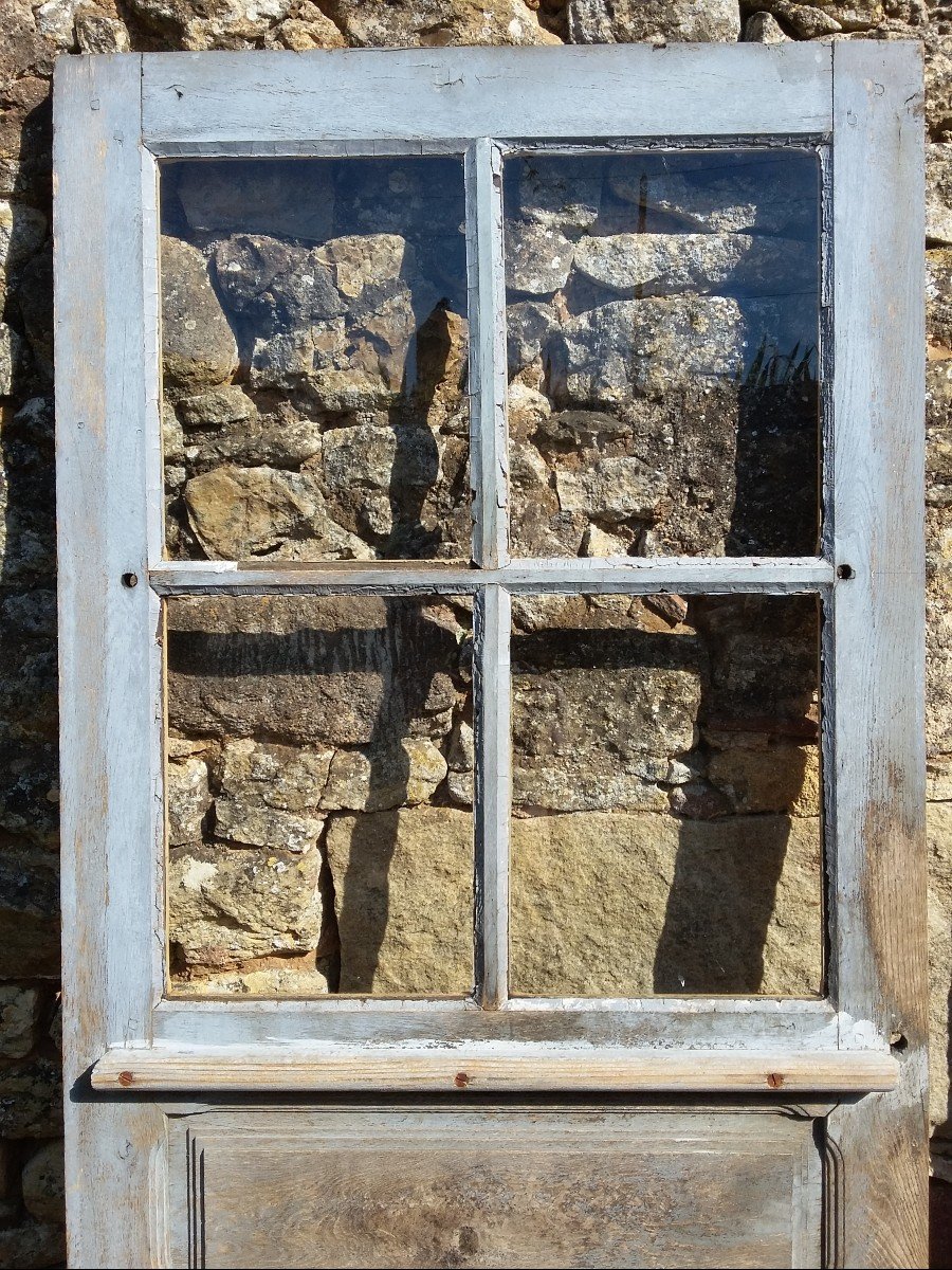 Porte d'Entrée En Chêne Vitrée (4 Carreaux)-photo-4