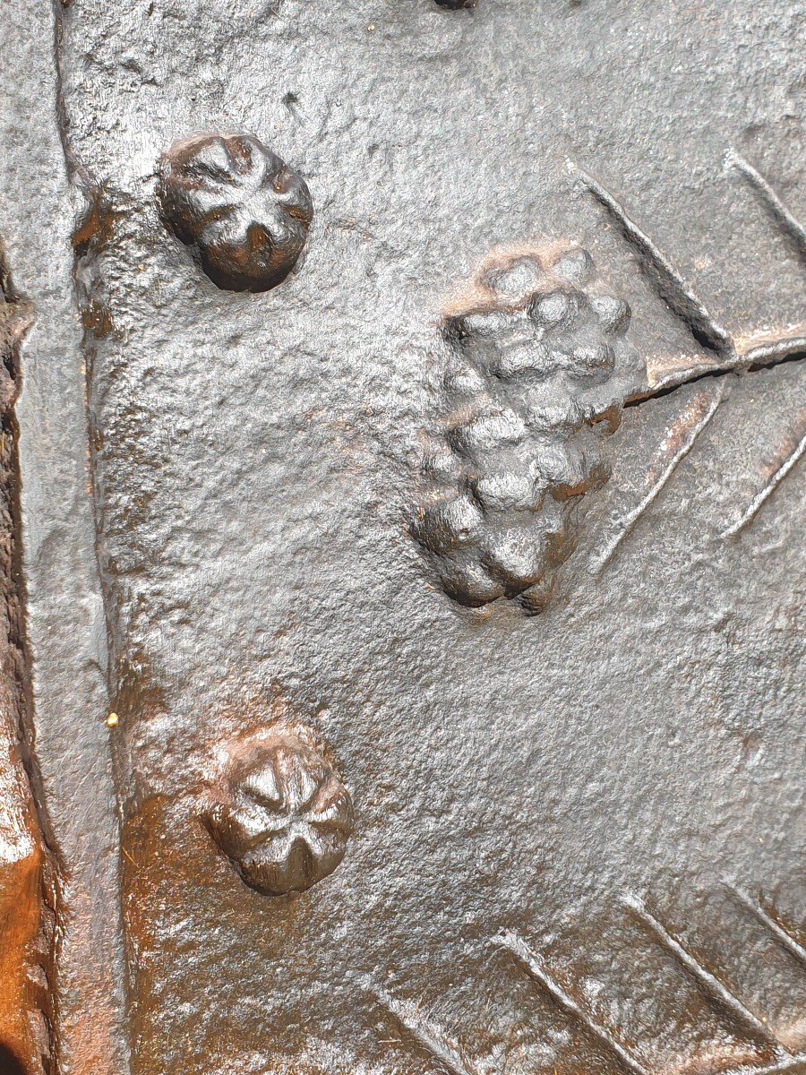 Plaque De Cheminée En Fonte Motifs Pin Des Landes XVIIème-photo-2