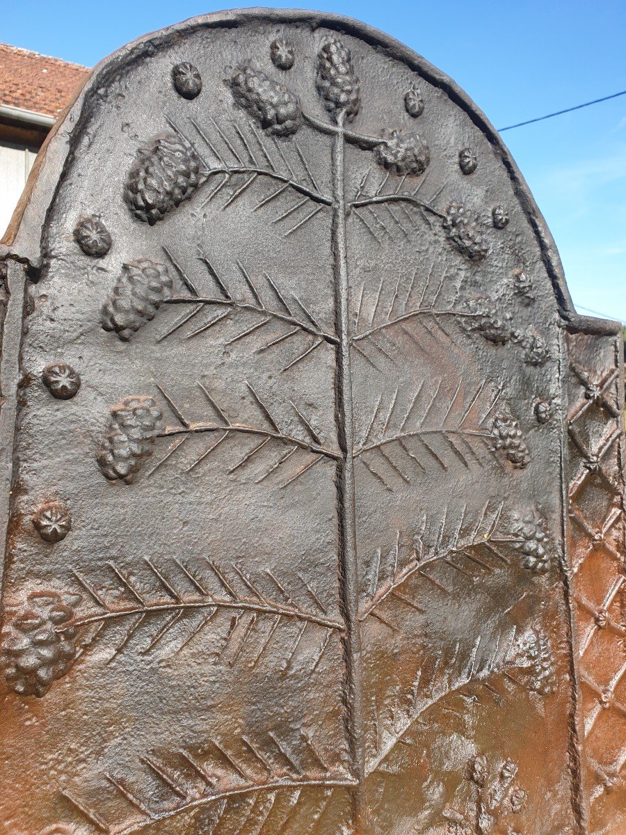 Plaque De Cheminée En Fonte Motifs Pin Des Landes XVIIème-photo-3