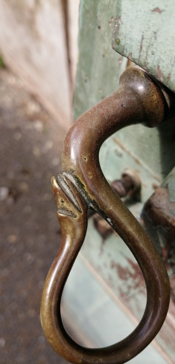 Porte En Pin Vitrée (6 Carreaux) Avec Son Imposte Et Son Volet Amovible-photo-2