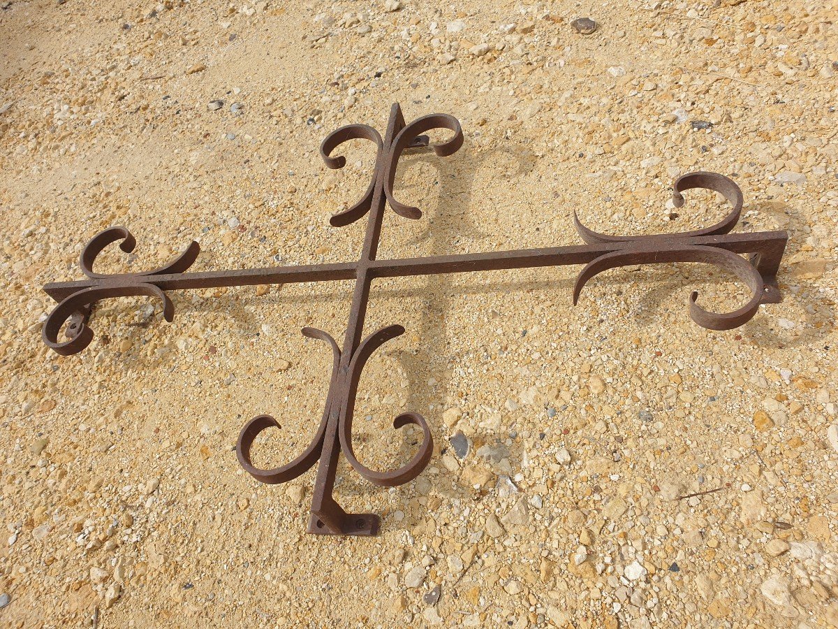 Small Wrought Iron Defense Grille Early 20th Century-photo-3