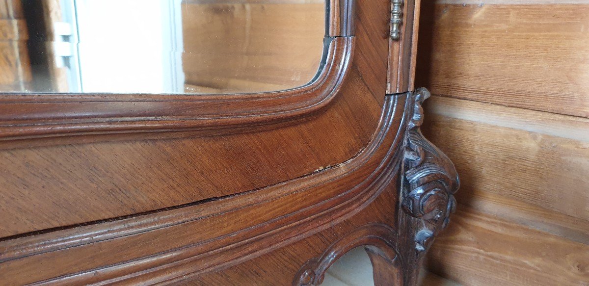 Impressive Wardrobe Curved Sides Mahogany Veneer With Mirrored Door Early 20th Century-photo-2