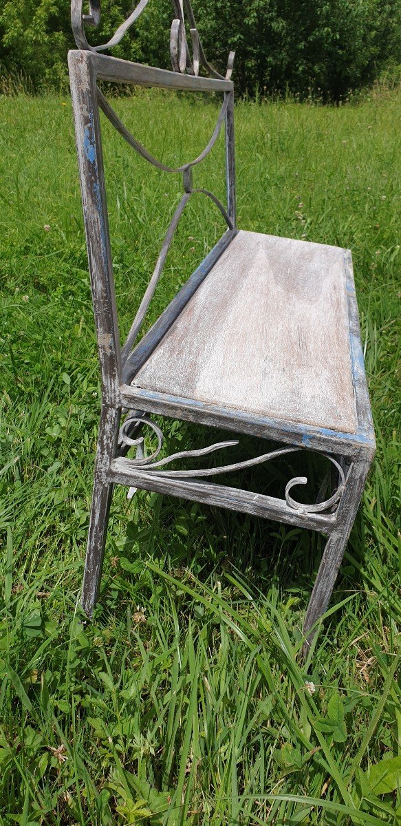 Wood-metal Bench For Children 20th Century-photo-3