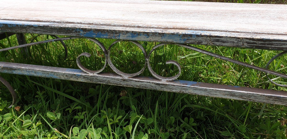 Wood-metal Bench For Children 20th Century-photo-4