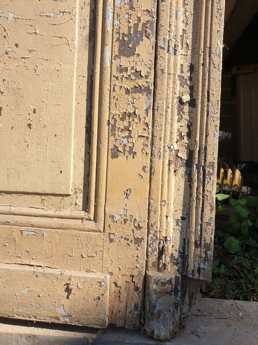 Large Bourgeois House Door With Door Frame - Late 19th Century-photo-1