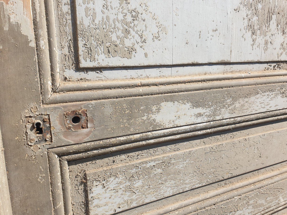 Large Bourgeois House Door With Door Frame - Late 19th Century-photo-7