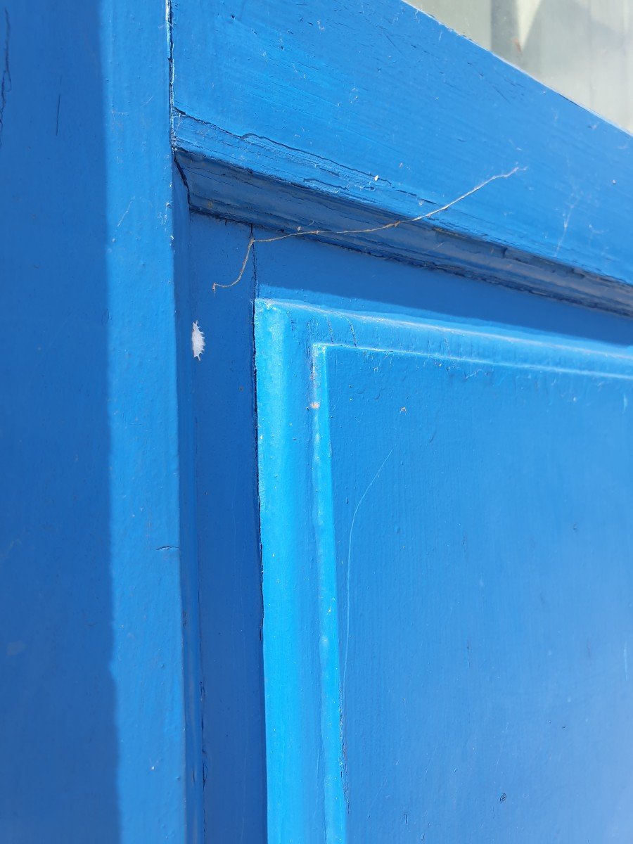 Pair Of Colored Glass Doors With Their Frame - 1960s-photo-5