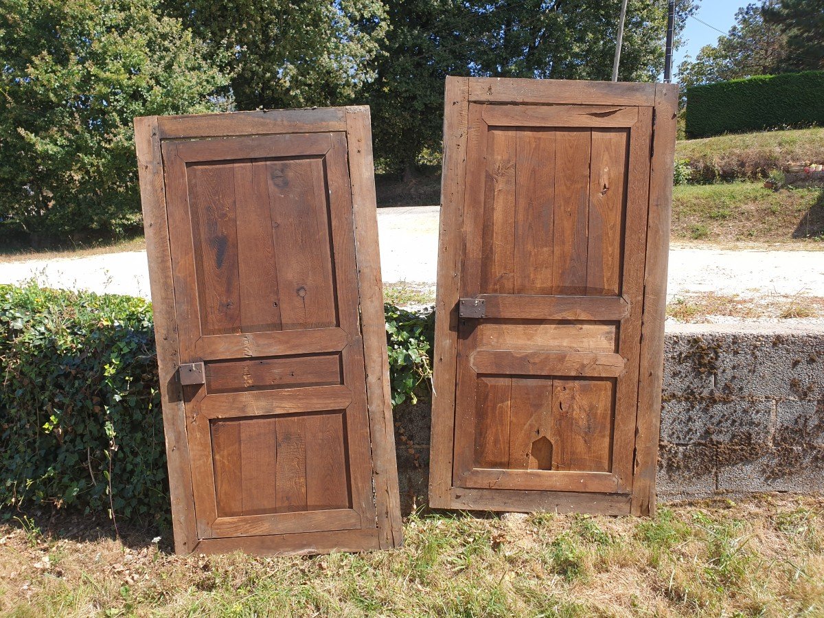 Pair Of Twin Attic Doors From A Hotel Dating From 1825, With Their Frames-photo-4