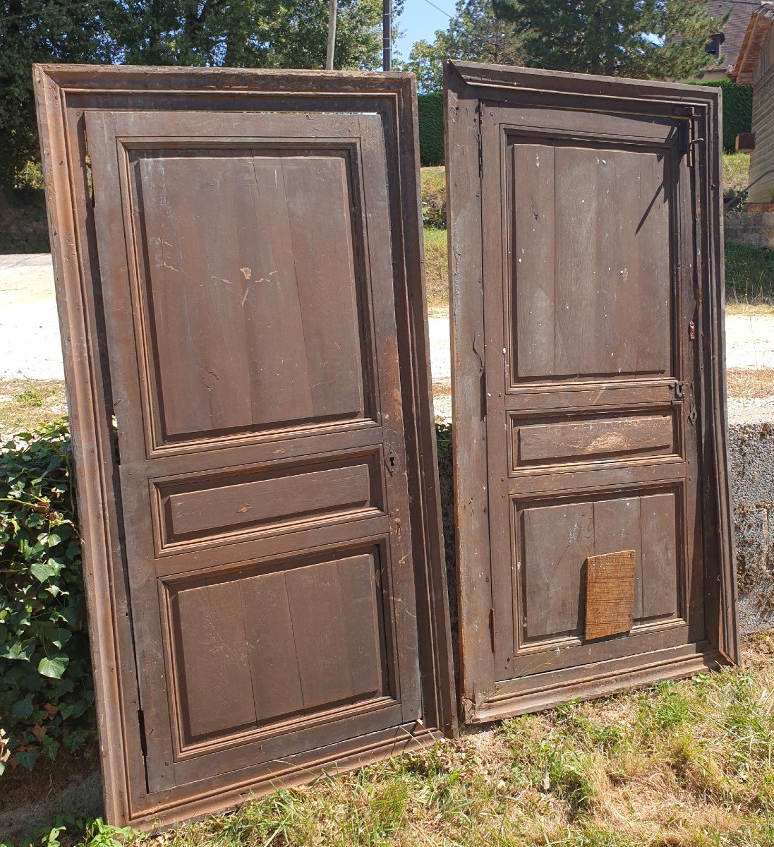 Pair Of Twin Attic Doors From A Hotel Dating From 1825, With Their Frames