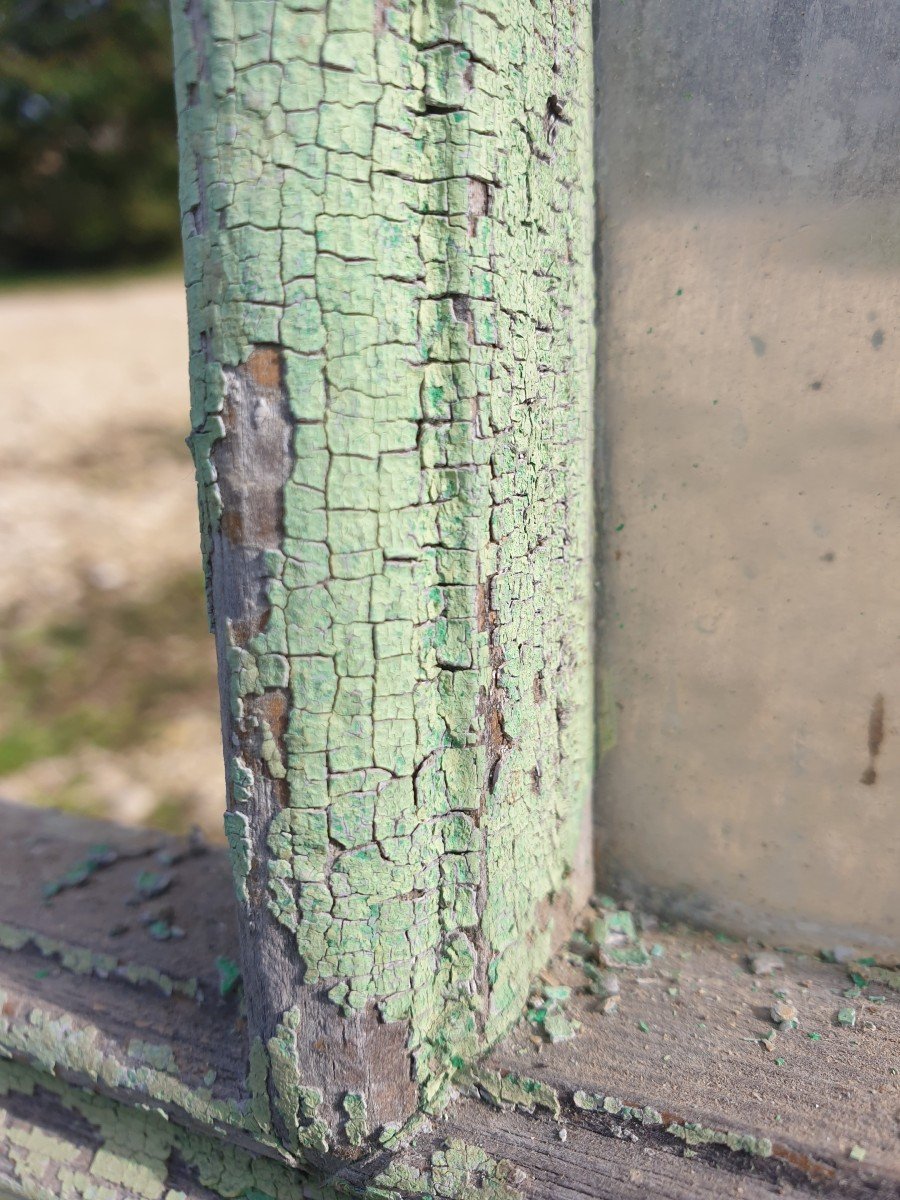 Porte Vitrée Rustique 9 Carreaux Avec Moulures Généreuses - XIXème-photo-6