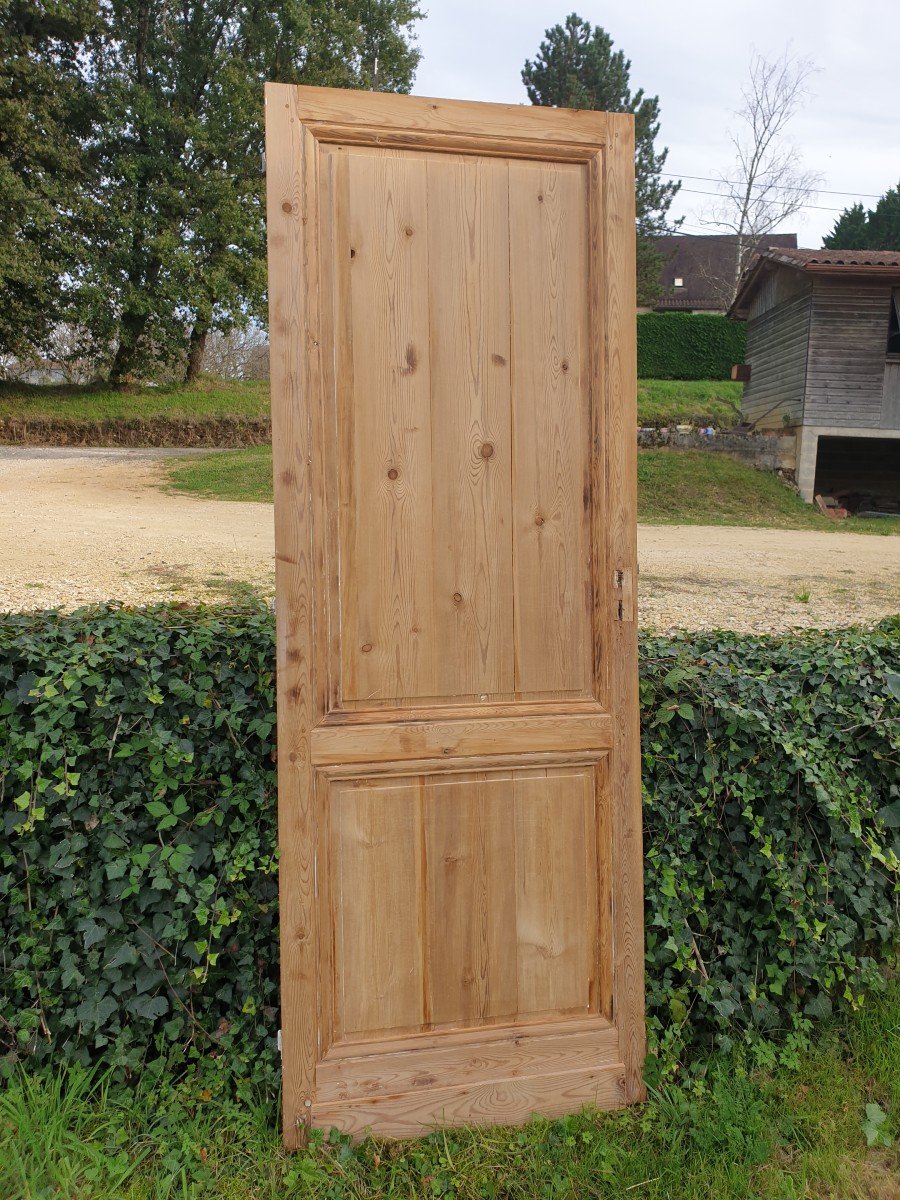 Elegant 19th Century Double-sided Pine Door-photo-3