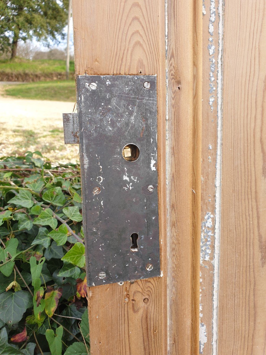 Elegant 19th Century Double-sided Pine Door-photo-7