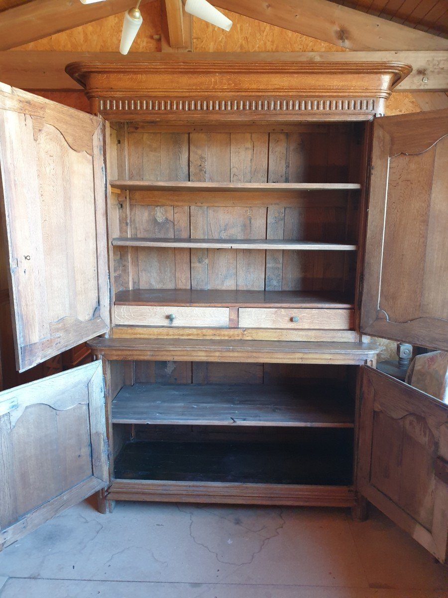 Large Oak Buffet With Louis XV Moldings - Late 19th Century-photo-4