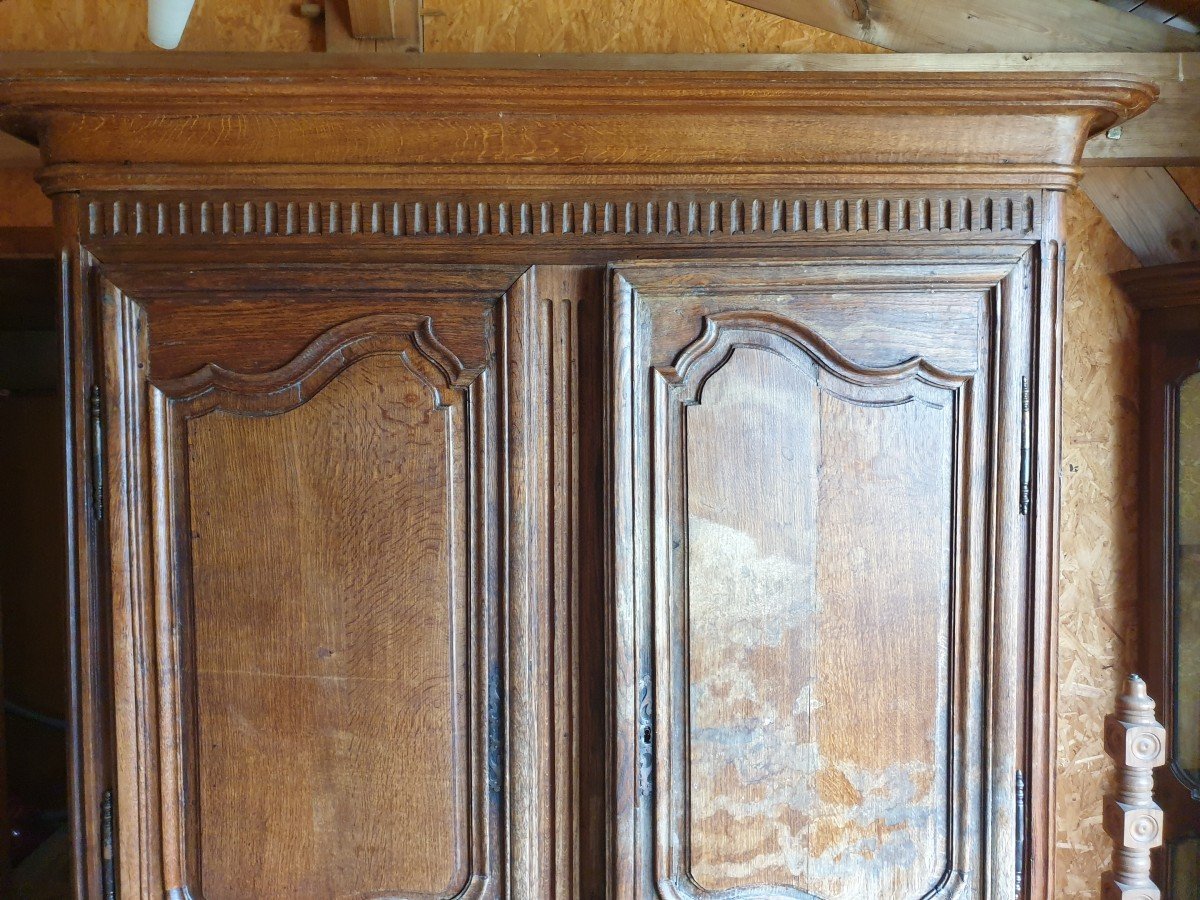 Large Oak Buffet With Louis XV Moldings - Late 19th Century-photo-7