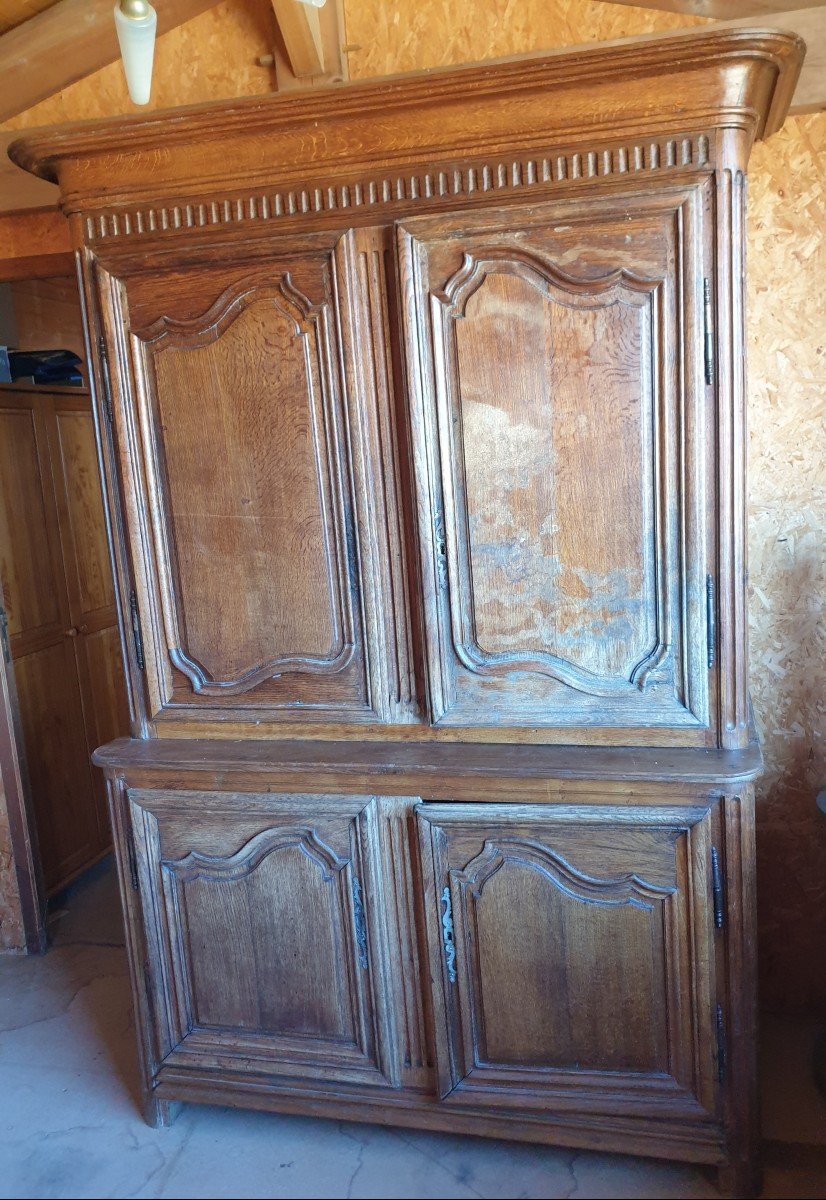 Large Oak Buffet With Louis XV Moldings - Late 19th Century