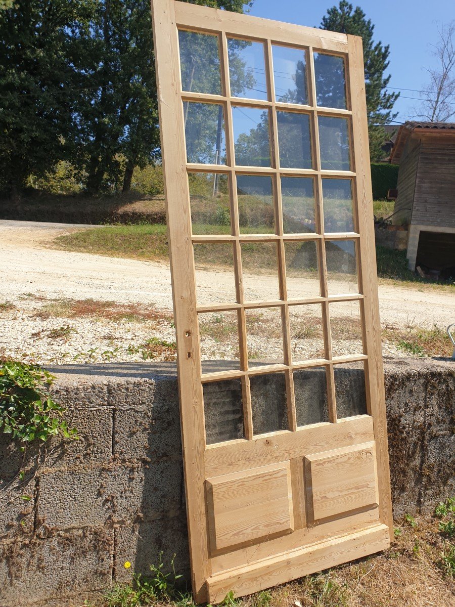 Elegant 24-pane Pine Glass Door - 20th Century-photo-2