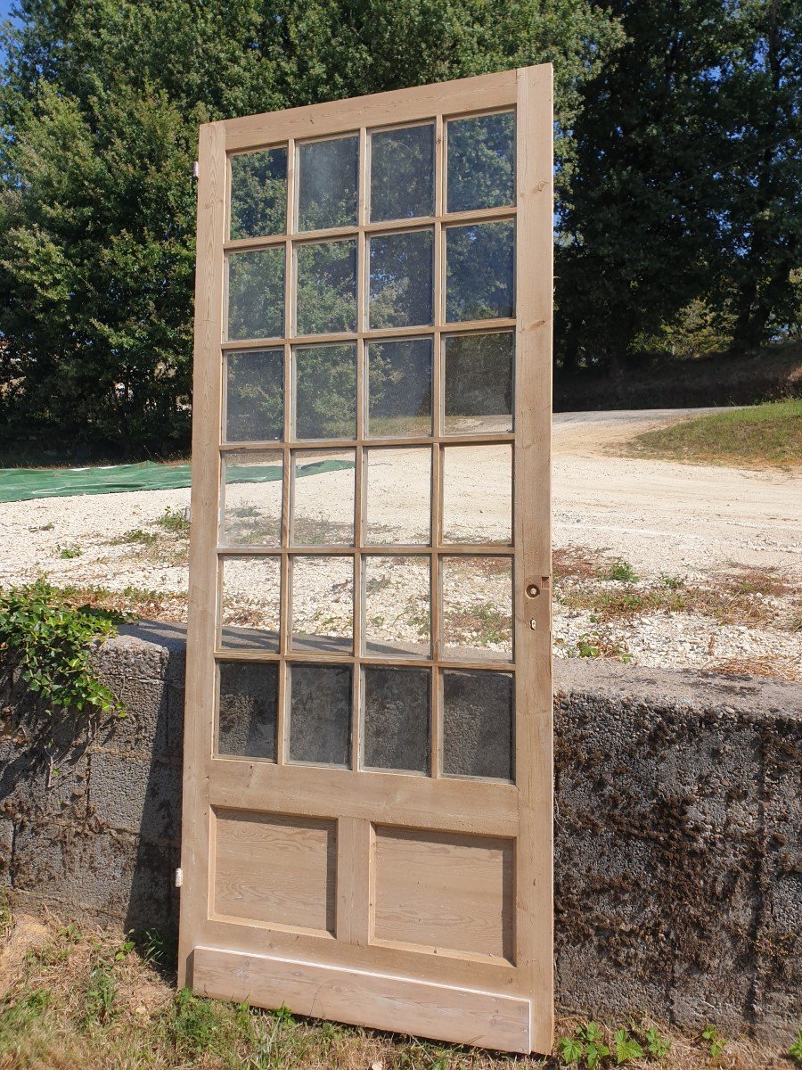 Elegant 24-pane Pine Glass Door - 20th Century-photo-4