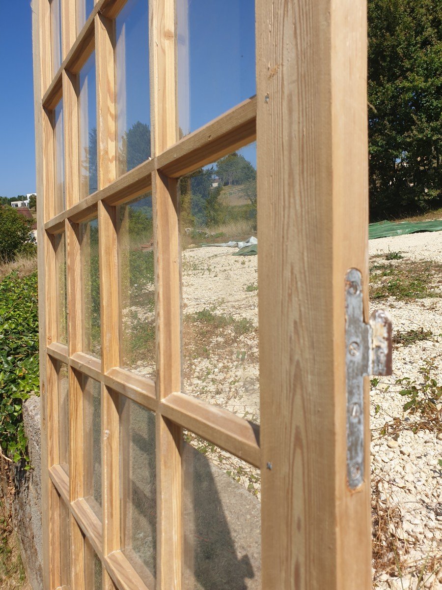 Elegant 24-pane Pine Glass Door - 20th Century-photo-3