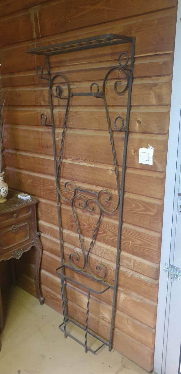 20th Century Wrought Iron Wall Coat Rack-photo-4