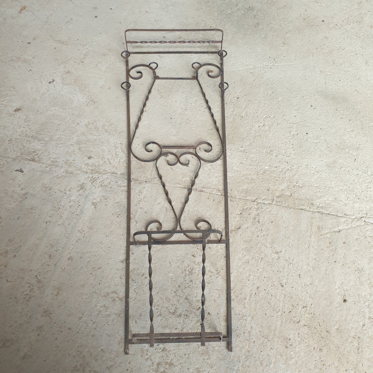 20th Century Wrought Iron Wall Coat Rack-photo-3