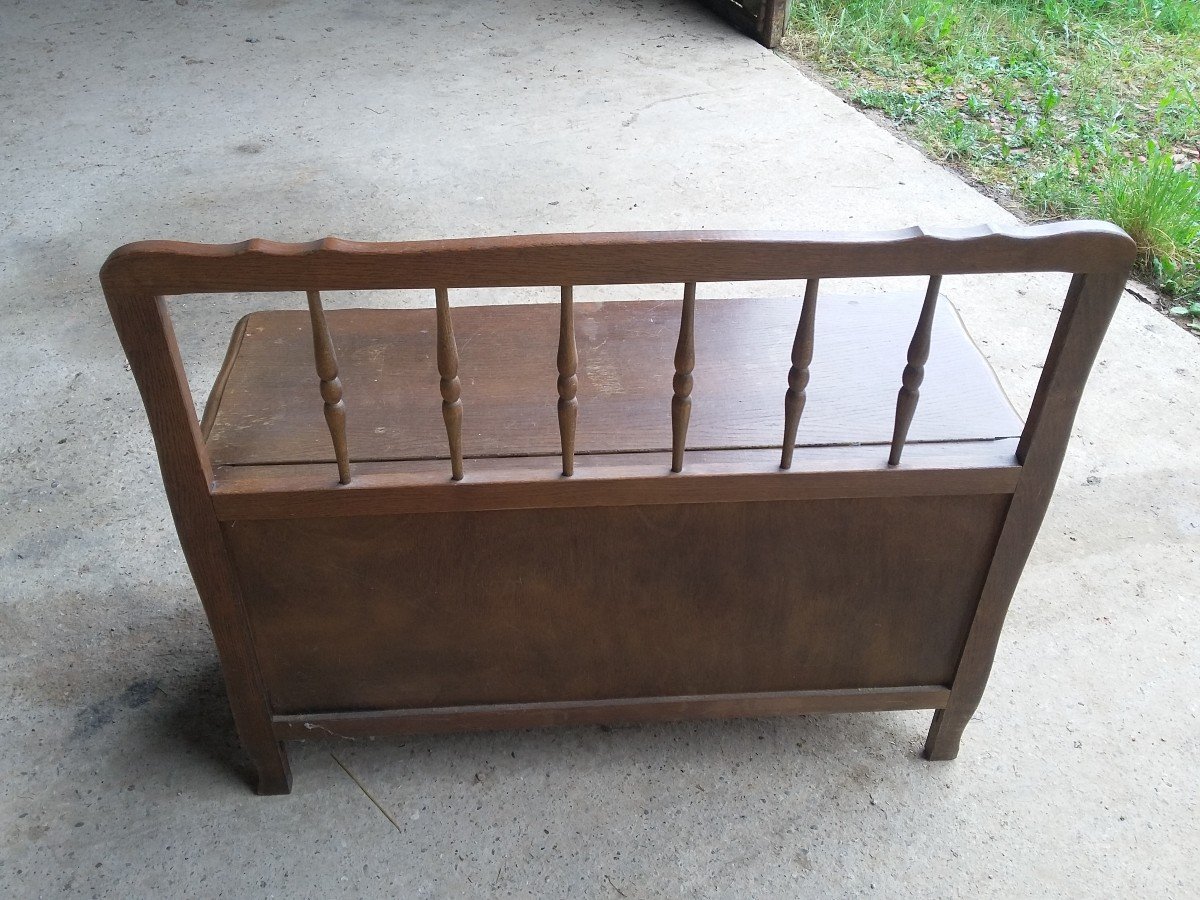 Small Oak Storage Bench - 20th Century-photo-2