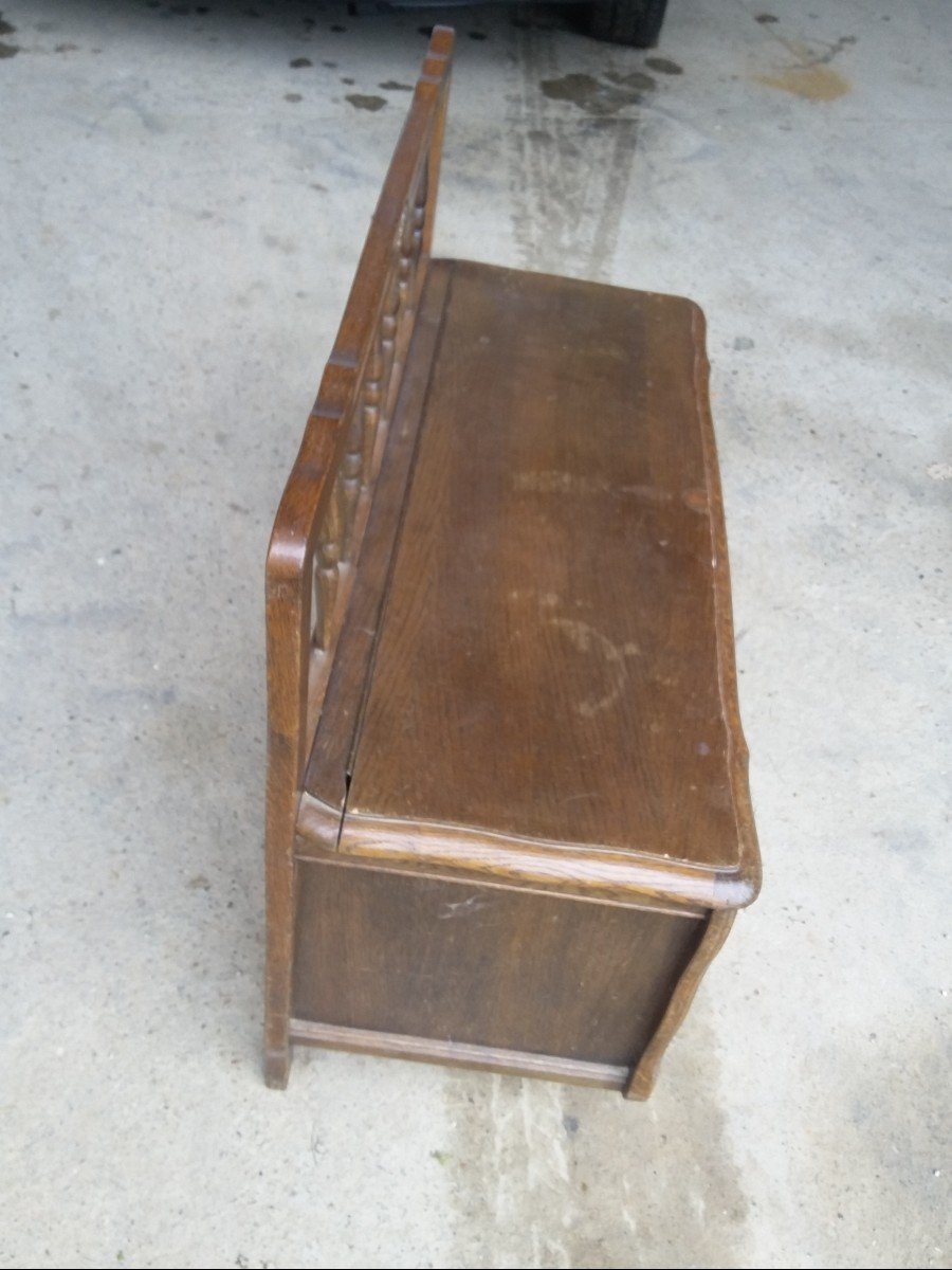 Small Oak Storage Bench - 20th Century-photo-4