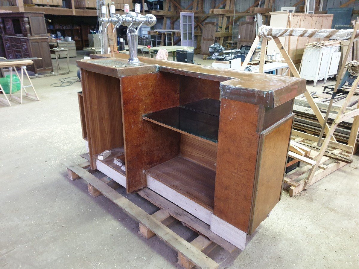 Copper Bar Counter With Its 4 Spouts Tap - 1940s-photo-3