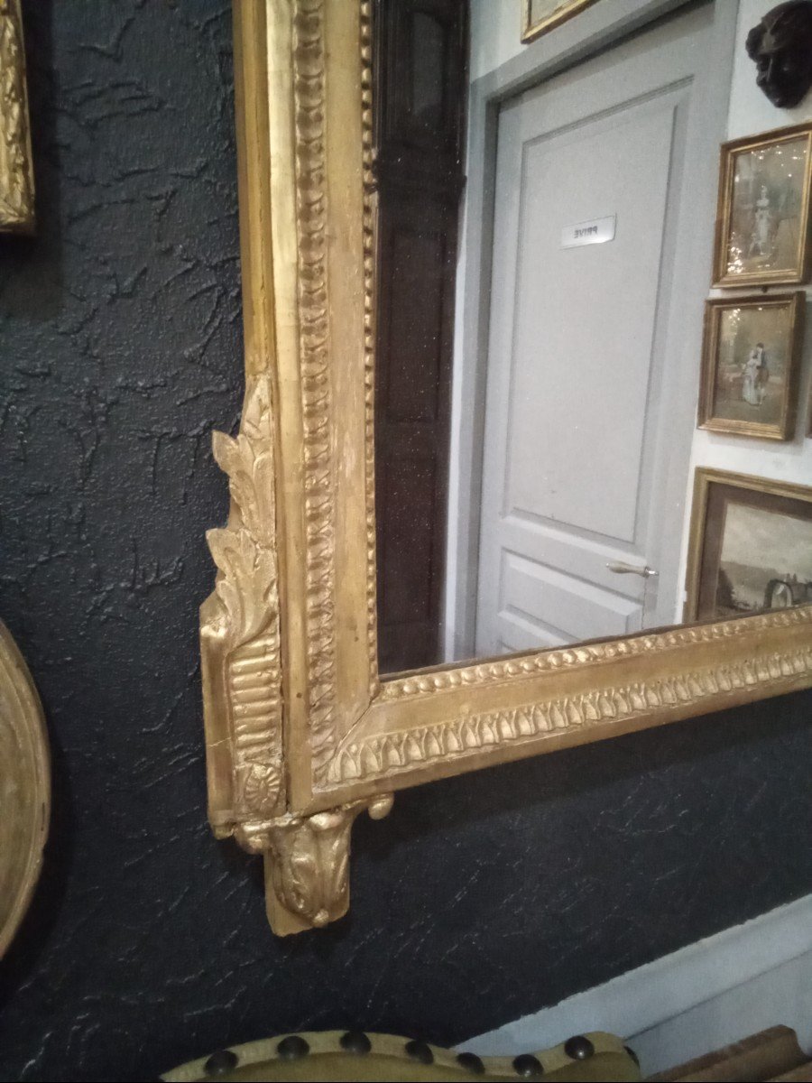 Miroir d'époque Louis XVI En Bois Doré-photo-4