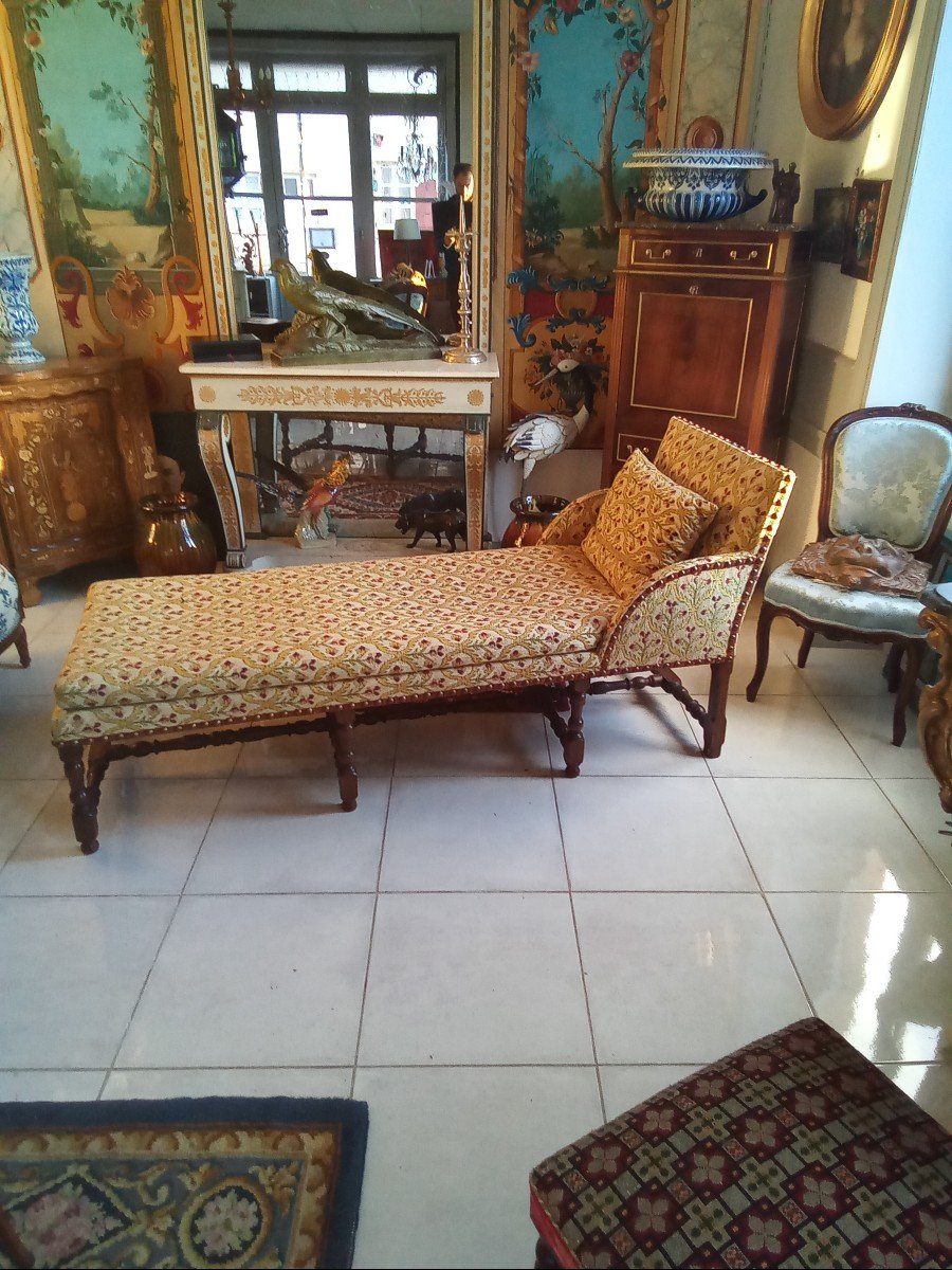 Chaise Longue De Style Louis XIII-photo-4