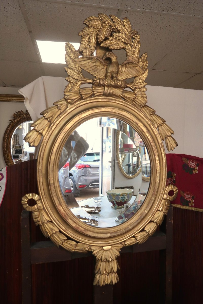 Miroir En Bois Doré époque Louis XVI