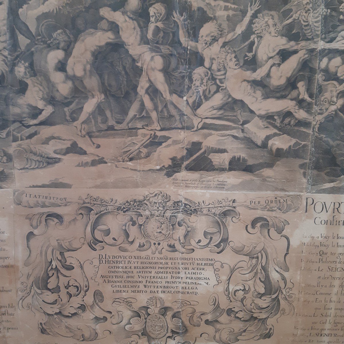 Grande Gravure Jugement Dernier Par Peter De Jode 172x124cm-photo-3