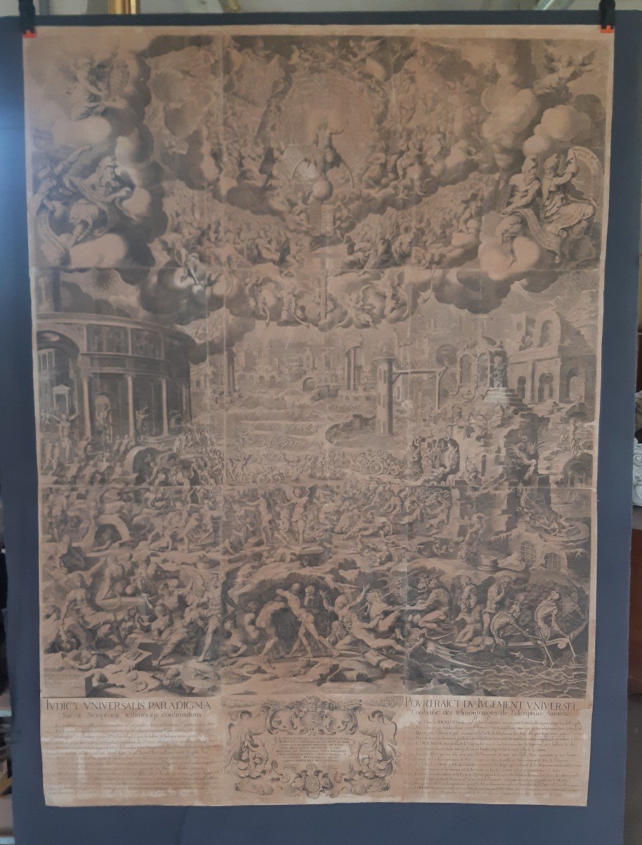 Grande Gravure Jugement Dernier Par Peter De Jode 172x124cm