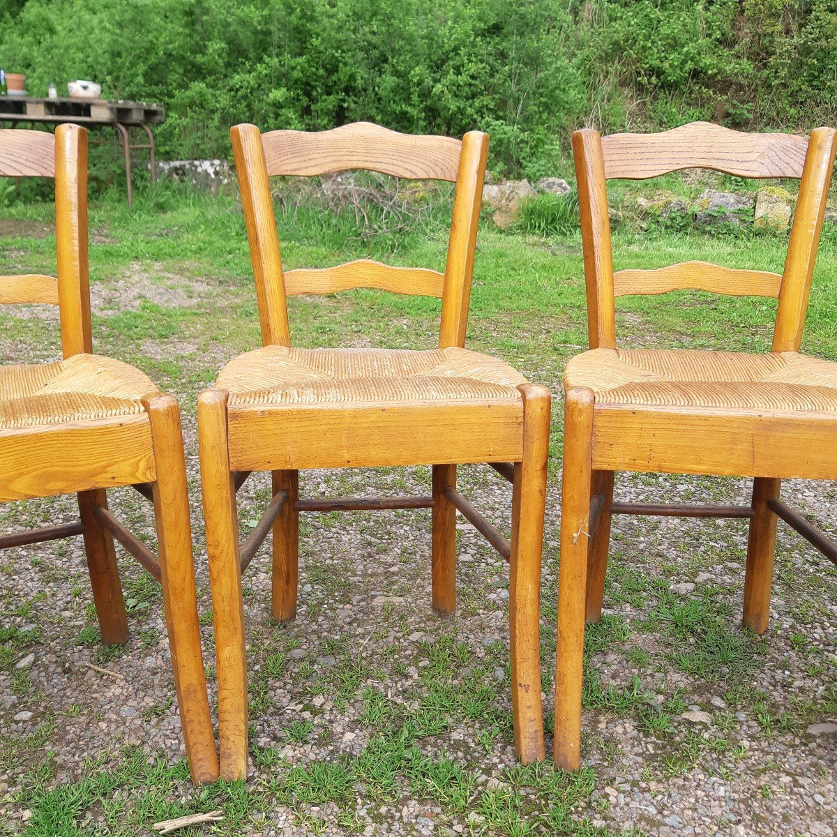 Suite Of 9 Straw Chairs -photo-3