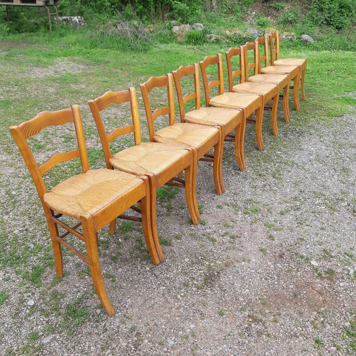 Suite Of 9 Straw Chairs -photo-1