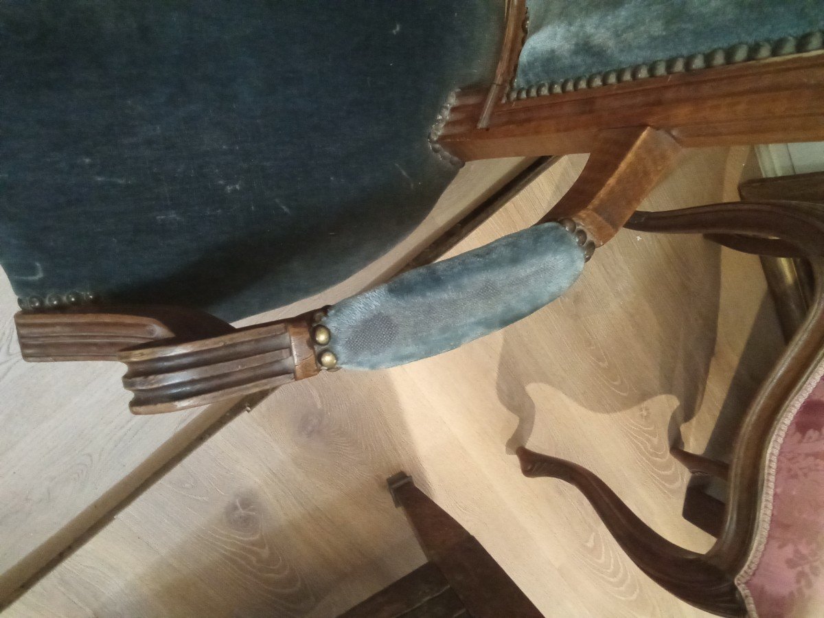 Fauteuil Louis XVI En Noyer-photo-1