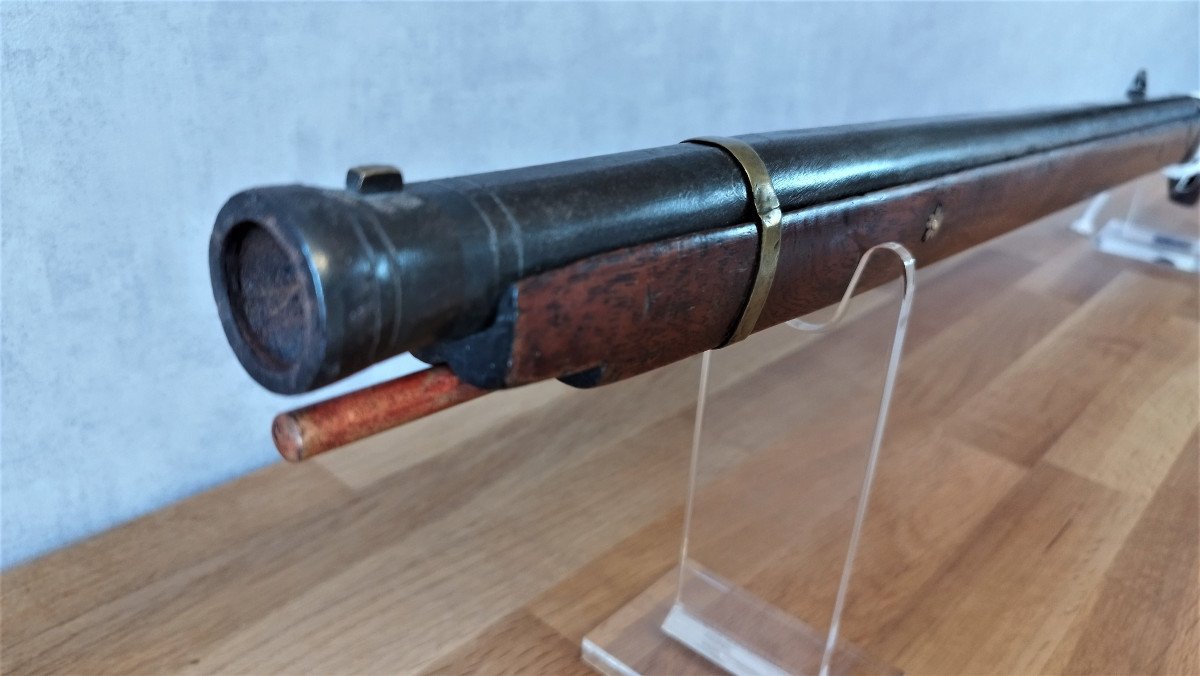 Antique Teppo  (fusil Japonais à Poudre Noire Et à Mèche) De La Période Fin Edo-photo-4