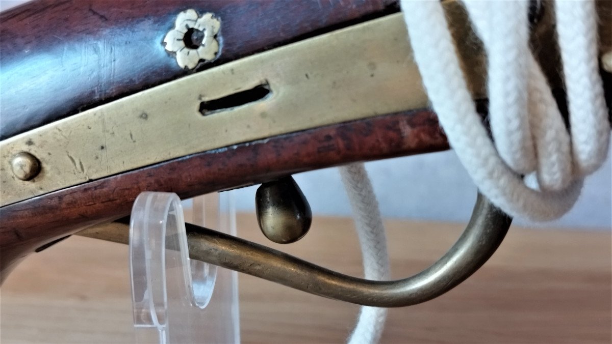 Antique Teppo  (fusil Japonais à Poudre Noire Et à Mèche) De La Période Fin Edo-photo-5