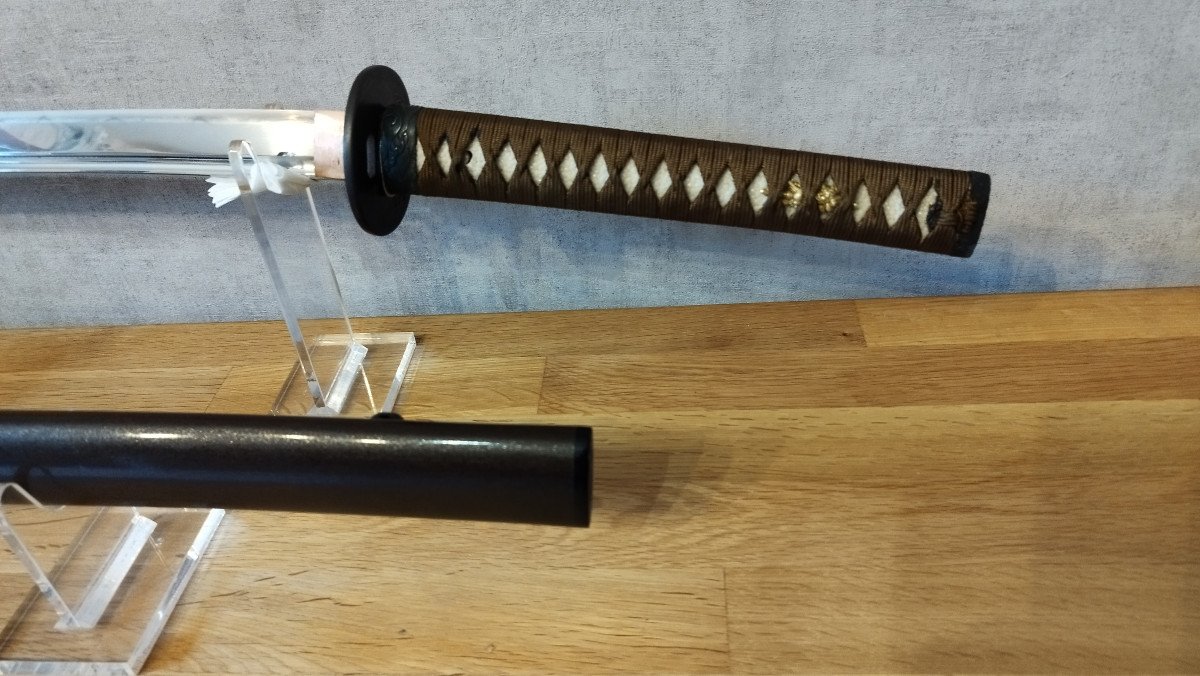 Katana Gendaito Avec Sa Lame Zaimei « Iwamasa Mikie » Et Son Koshirae. -photo-1