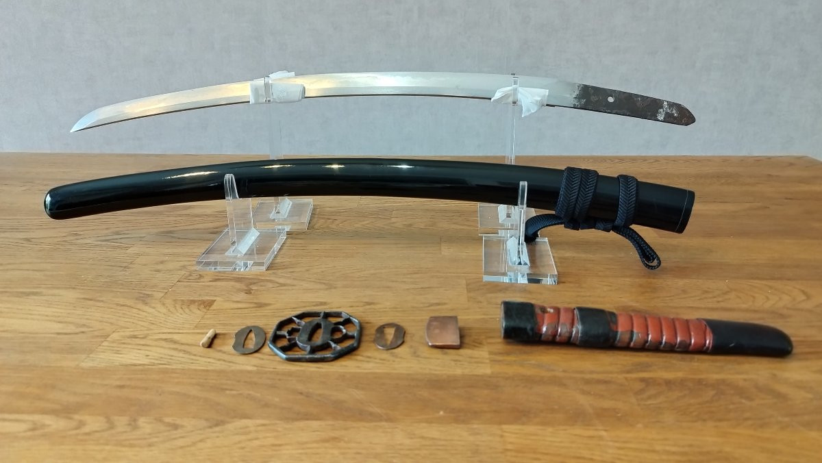 Very Old O-wakizashi Koto, Mumei Of The “bizen Osafune Mitsutada” School, 16th Century-photo-2