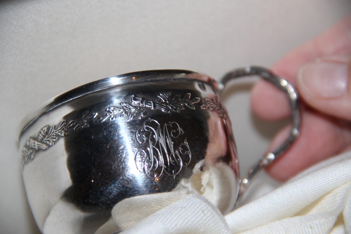 Tasse  et sous tasse  en Argent -photo-3