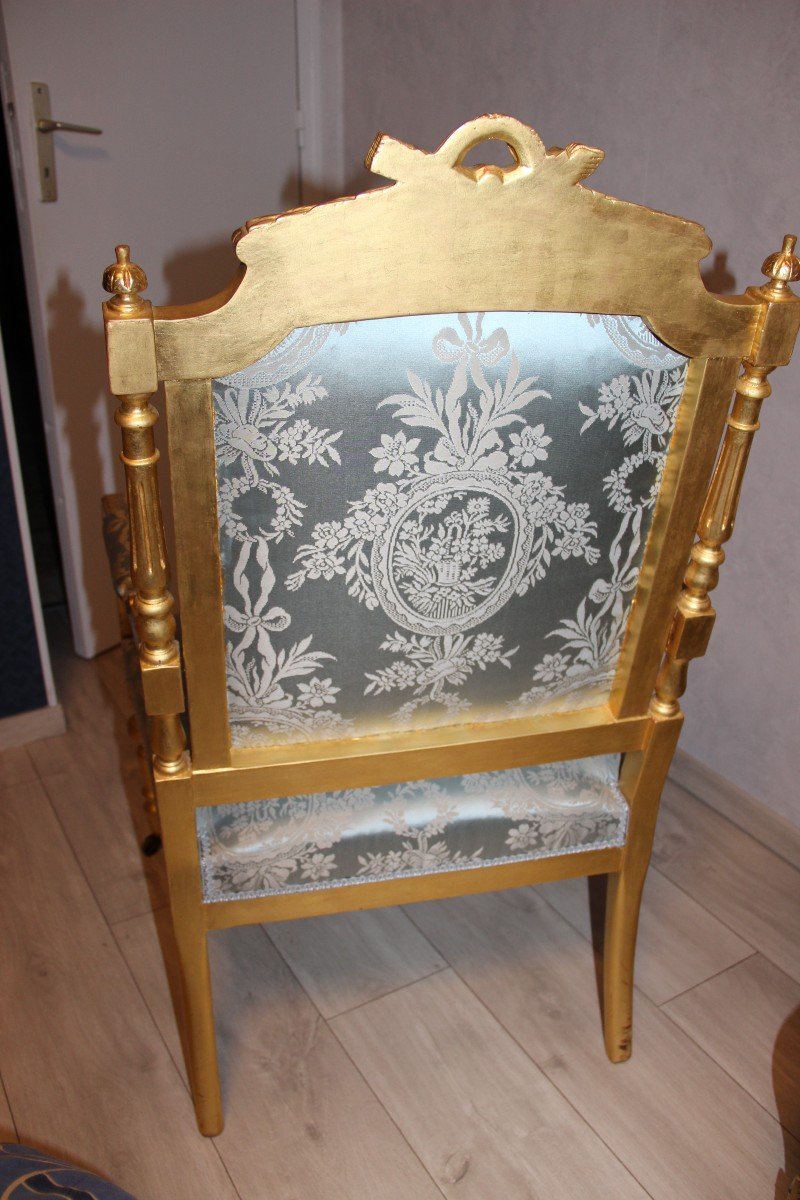 Fauteuil En Bois Doré-photo-4