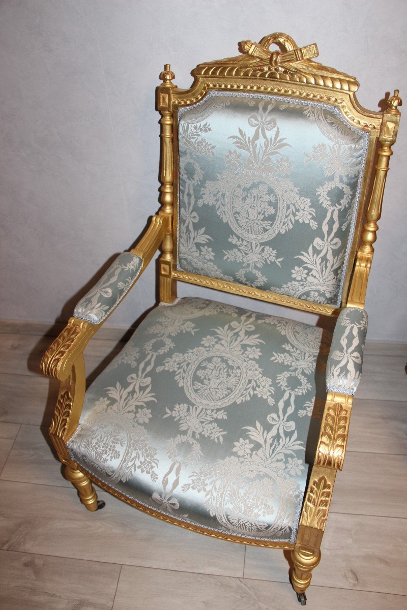 Fauteuil En Bois Doré