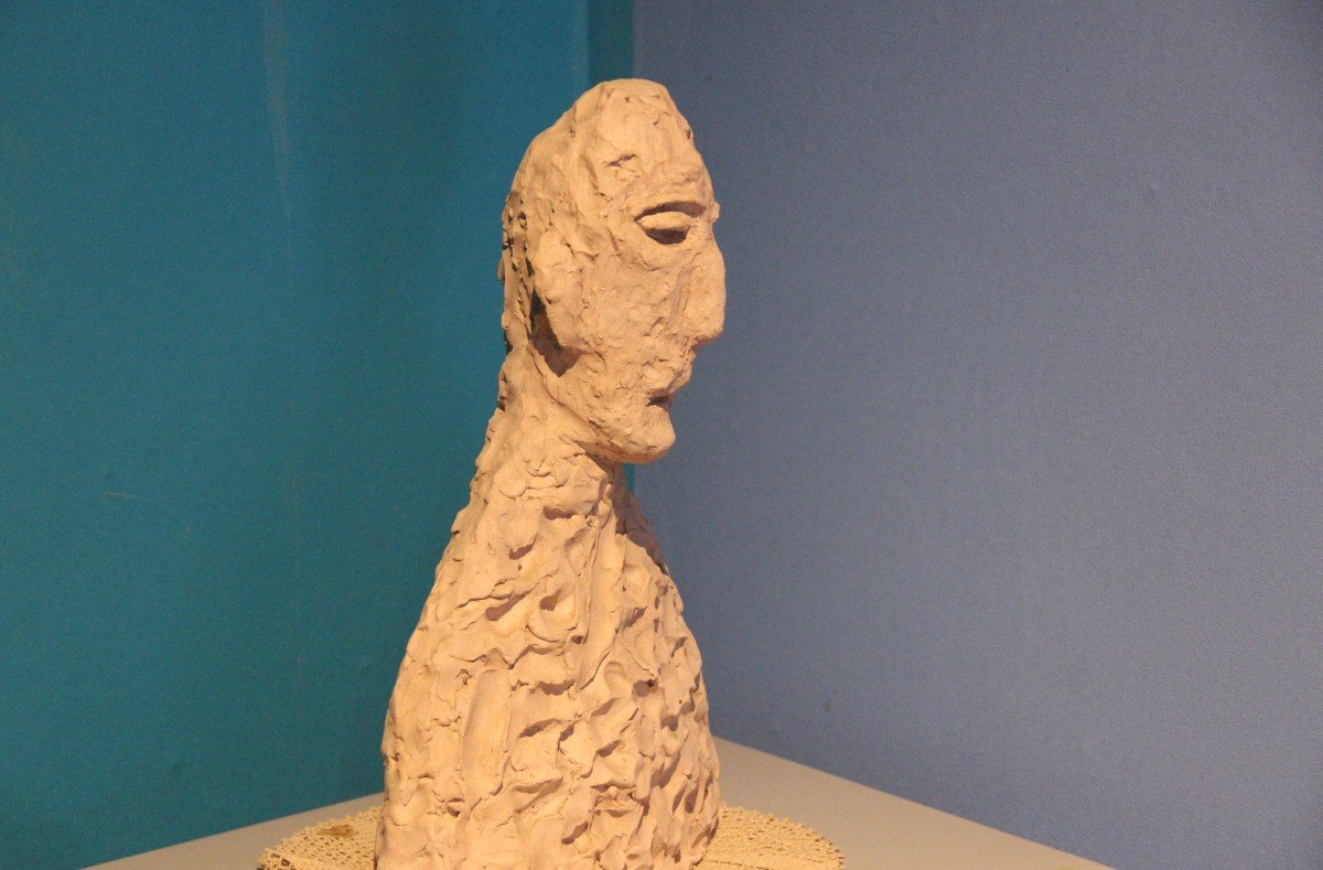 Terracotta Bust In The Style Of Giacometti-photo-1