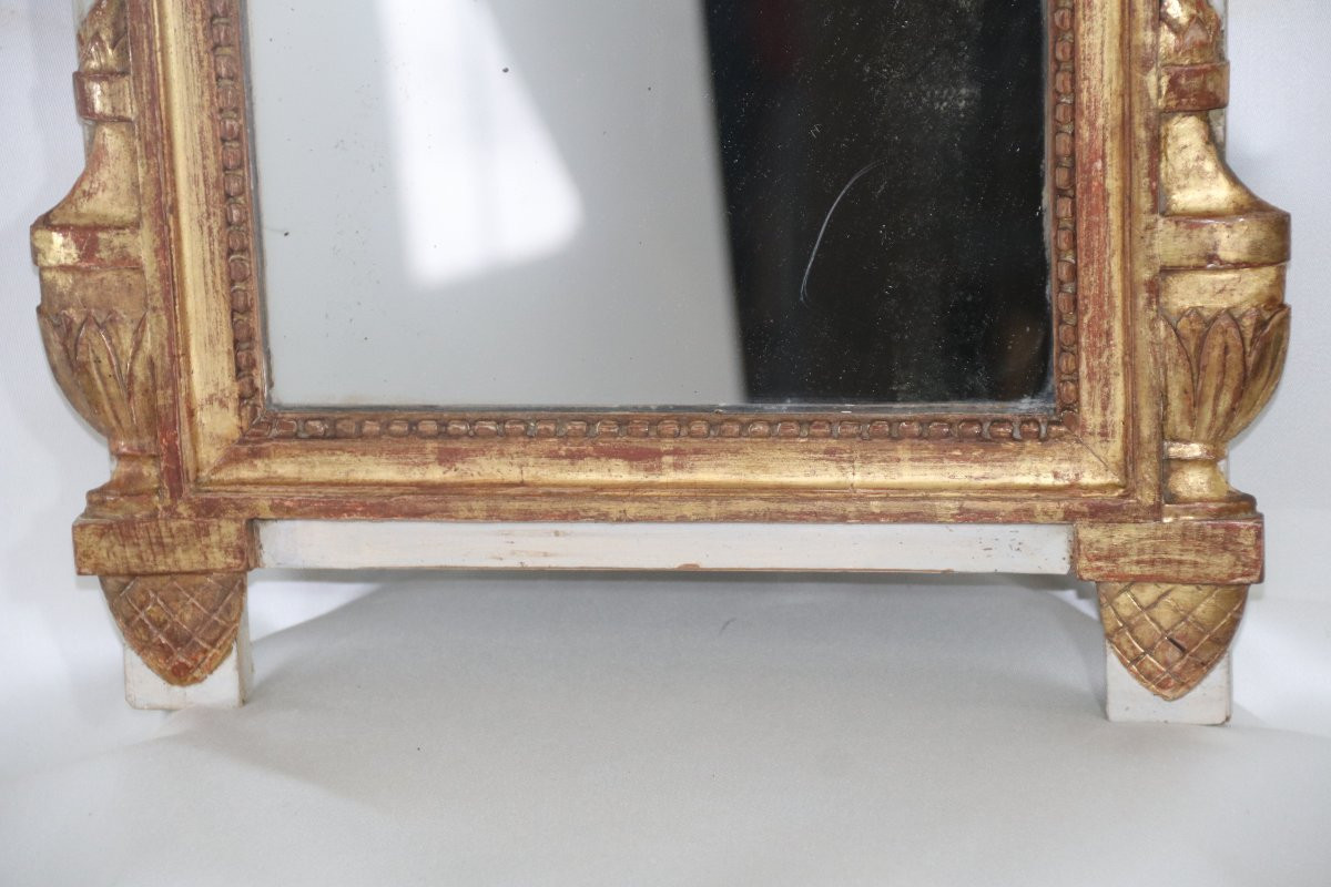 Miroir En Bois Doré Louis XVI-photo-4