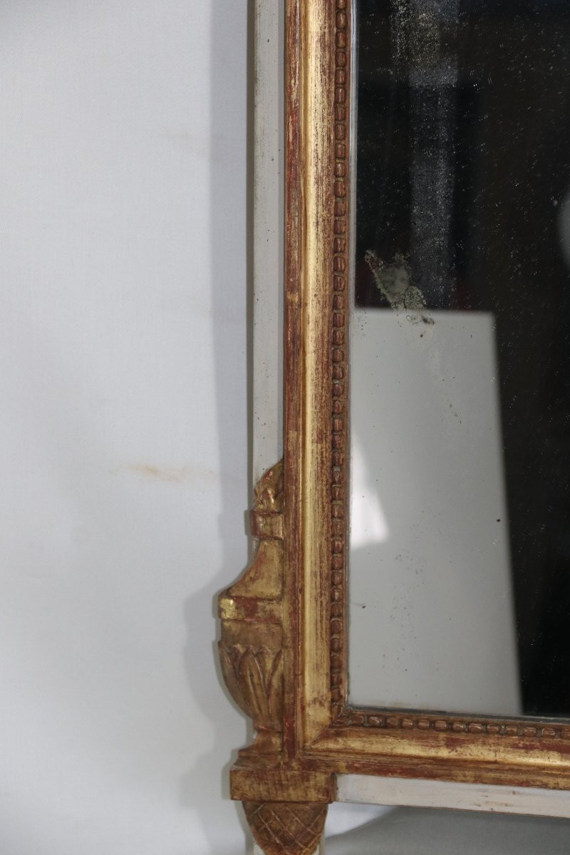 Miroir En Bois Doré Louis XVI-photo-1