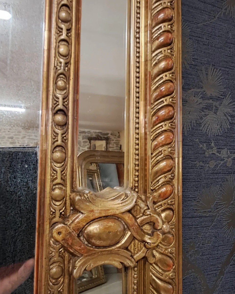 19th Century Mirror With Glazing Beads 173 X 105-photo-5